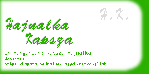 hajnalka kapsza business card